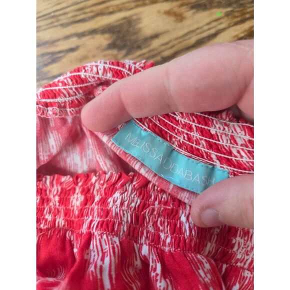 Melissa ODABASH Ikat red off the shoulder dress - Picture 3 of 5